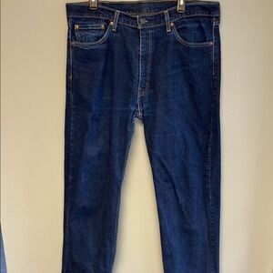 Levi's “505” Blue Straight-Leg Jeans with Classic Indigo Hue (38x32)